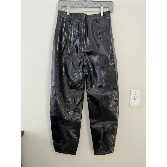 LOVERS & FRIENDS VEGAN LEATHER PLEATED TAPERED TUXEDO PANTS S 26 - Picture 6 of 10